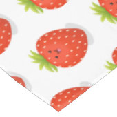 Niedliche Kawaii Erdbeere Cartoon Abbildung Tischdecke (Schrägansicht)