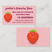 Niedliche Kawaii Erdbeere Cartoon Abbildung Visitenkarte (Vorne/Hinten)