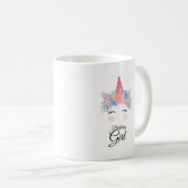 Niedliche Kawaii farbenfrohe Regenbogen Einhorn Ge Kaffeetasse (VorderseiteRechts)