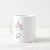 Niedliche Kawaii farbenfrohe Regenbogen Einhorn Ge Kaffeetasse (Vorderseite Links)