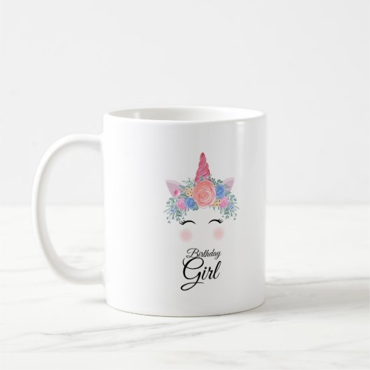 Niedliche Kawaii farbenfrohe Regenbogen Einhorn Ge Kaffeetasse (Links)