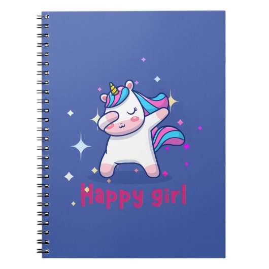 Niedliche Kawaii farbenfrohe Regenbogen Einhorn Ha Notizblock (Vorderseite)