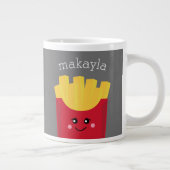 Niedliche Kawaii Fries mit Individuelle Name Jumbo-Tasse (Rechts)