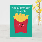 Niedliche Kawaii Fries mit Individuelle Name Karte (Gelbe Blume)