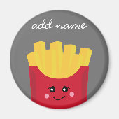 Niedliche Kawaii Fries mit Individuelle Name Magnet (Vorne)