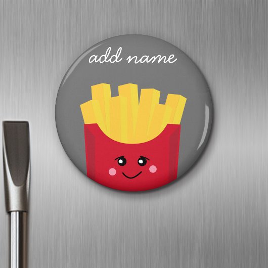 Niedliche Kawaii Fries mit Individuelle Name Magnet