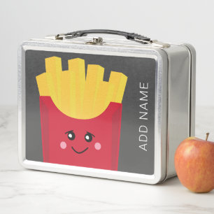 Niedliche Kawaii Fries mit Individuelle Name Metall Brotdose