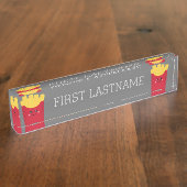 Niedliche Kawaii Fries mit Individuelle Name Namensplakette (Seite)