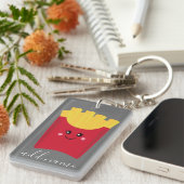 Niedliche Kawaii Fries mit Individuelle Name Schlüsselanhänger (Vorderseite rechts)