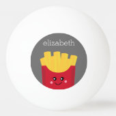 Niedliche Kawaii Fries mit Individuelle Name Tischtennisball (Rückseite)