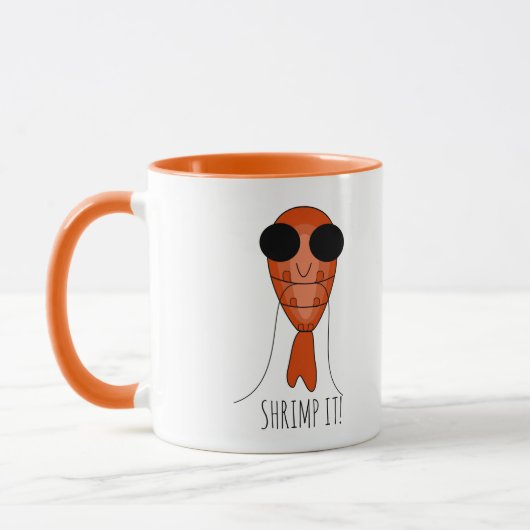 Niedliche Kawaii-Garnelen Meeresfrüchte Tasse (Links)