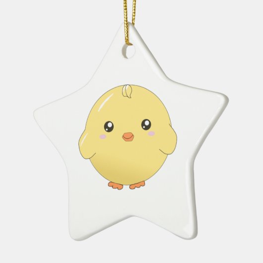 Niedliche kawaii Gelb-Kükenverzierung Keramikornament (Links)