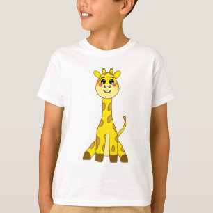 Niedliche Kawaii-Gelbe Giraffe-Illustration T-Shirt