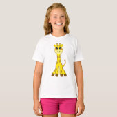 Niedliche Kawaii-Gelbe Giraffe-Illustration T-Shirt (Vorne ganz)