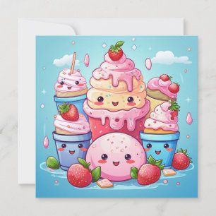Niedliche Kawaii-Geschenkkarte