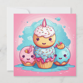 Niedliche Kawaii-Geschenkkarte