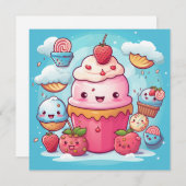 Niedliche Kawaii-Geschenkkarte (Vorne/Hinten)