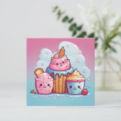 Niedliche Kawaii-Geschenkkarte (Stehend Vorderseite)