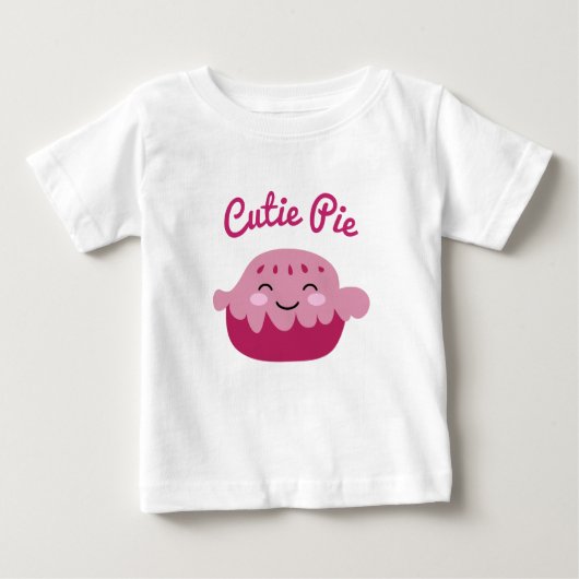 Niedliche Kawaii-Gesicht Apple Pie zeichnend Mädch Baby T-shirt (Vorderseite)