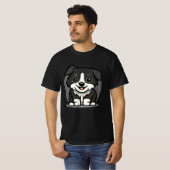 Niedliche Kawaii-Grenze Collie Chibi T-Shirt (Vorne ganz)