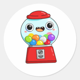 Niedliche Kawaii-Gumball-Maschine Runder Aufkleber