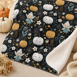 Niedliche Kawaii Halloween Fairy und Pastel Pumpki Sherpadecke