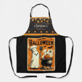Niedliche kawaii Happy Halloween individuelle Name Schürze (Vorderseite)