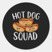 Niedliche Kawaii Hot Dog Squad Grillen Familie Mat Runder Aufkleber (Vorderseite)