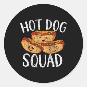 Niedliche Kawaii Hot Dog Squad Grillen Familie Mat Runder Aufkleber
