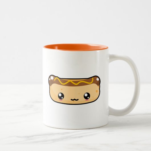 Niedliche Kawaii Hotdog-Tasse Zweifarbige Tasse (Rechts)