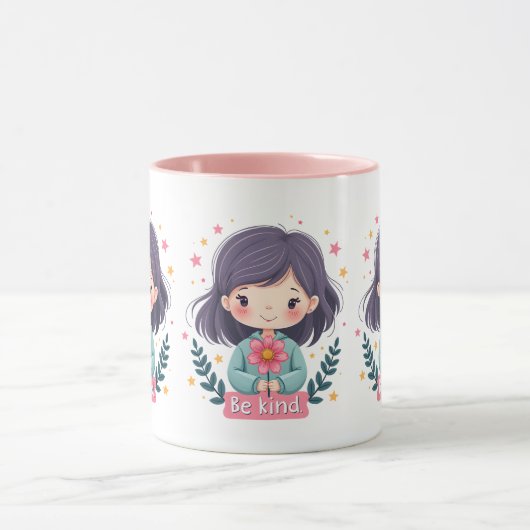 Niedliche Kawaii-Illustration "Be Kind" - Großarti Tasse (Zentrum)