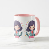 Niedliche Kawaii-Illustration "Be Kind" - Großarti Tasse (VorderseiteRechts)