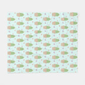 Niedliche Kawaii-Kakteen und Herzmuster Fleecedecke (Vorderseite (Horizontal))