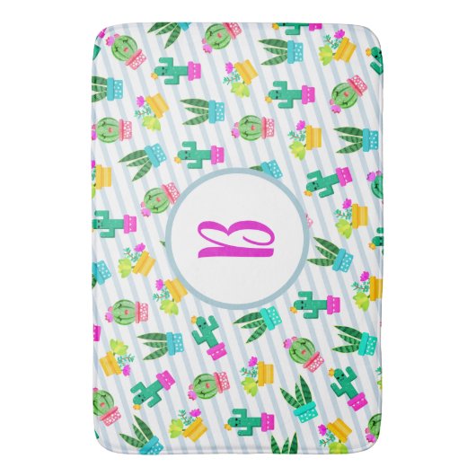 Niedliche Kawaii-Kaktus und gepolsterte Sukkulente Badematte (Vorderseite Vertikal)