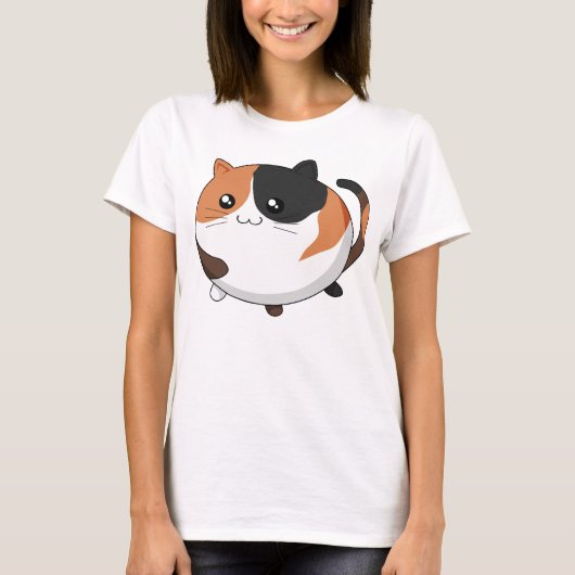 Niedliche Kawaii Kaliko Kittykatze T-Shirt (Vorderseite)