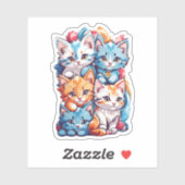 Niedliche Kawaii-Kätzchen Aufkleber (Blatt)