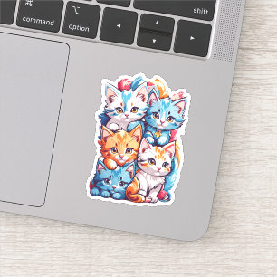 Niedliche Kawaii-Kätzchen Aufkleber