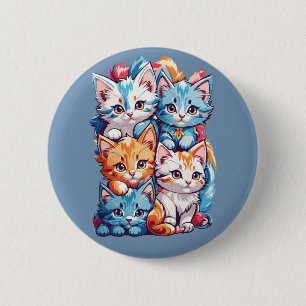 Niedliche Kawaii-Kätzchen Button