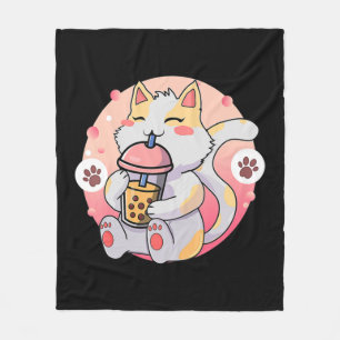 Niedliche Kawaii Katze Boba Tee Anime Kitten Gesch Fleecedecke