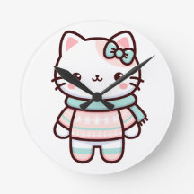 Niedliche Kawaii-Katze im Sweater