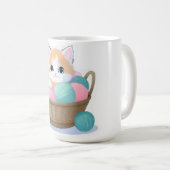 Niedliche Kawaii-Katze Kaffeetasse (VorderseiteRechts)