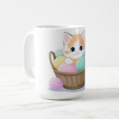 Niedliche Kawaii-Katze Kaffeetasse (Vorderseite Links)