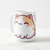 Niedliche Kawaii-Katze Kaffeetasse (Vorderseite Links)