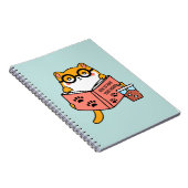 Niedliche Kawaii-Katze liest ein Buch (Rechte Seite)