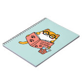 Niedliche Kawaii-Katze liest ein Buch (Linke Seite)