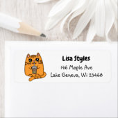 Niedliche Kawaii Katze mit Boba Tee (Insitu)