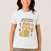 Niedliche Kawaii Katze mit Matcha Green Tee (Vorderseite)