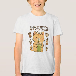 Niedliche Kawaii Katze mit Matcha Green Tee