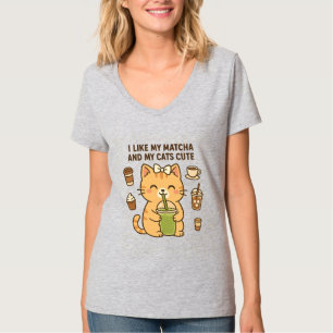 Niedliche Kawaii Katze mit Matcha Green Tee