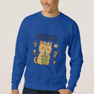 Niedliche Kawaii Katze mit Matcha Green Tee
